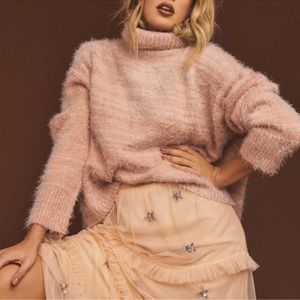 SHOW ME YOUR MUMU Fatima Fuzzy Pink Sweater